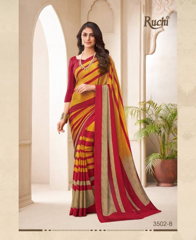 Ruchi Lotus Silk Casual Daily Wear Crepe Printed Latest Saree Collection
